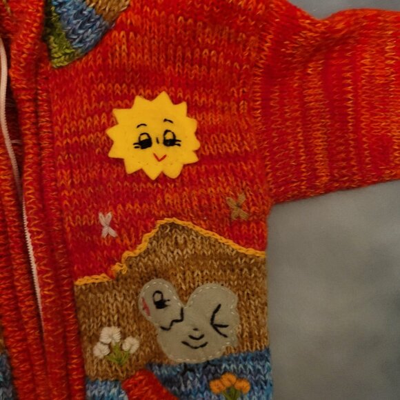 American South Side kids sweater, animal print. Zippered, hood. - Picture 11 of 13